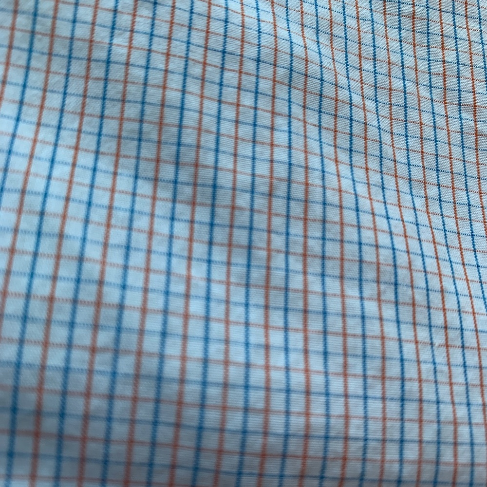 Men's Brooks Brothers White Blue Orange Shirt, M - Picture 5 of 7
